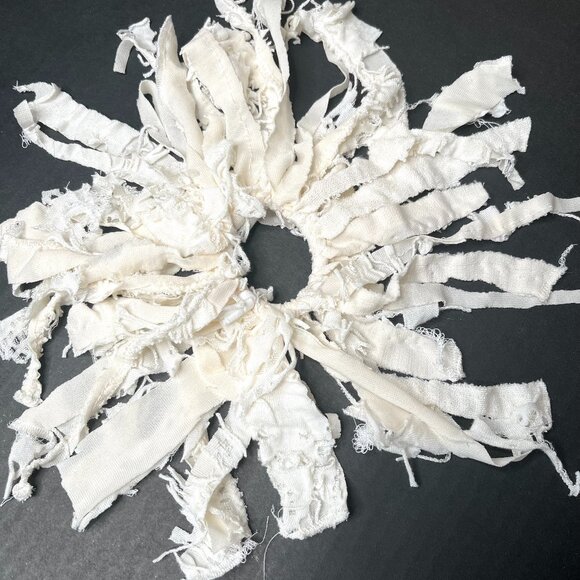 Fringe Hair Tie Cream White Mummy Halloween Costume Ghost Cosplay Dreadfalls OS - Picture 1 of 5